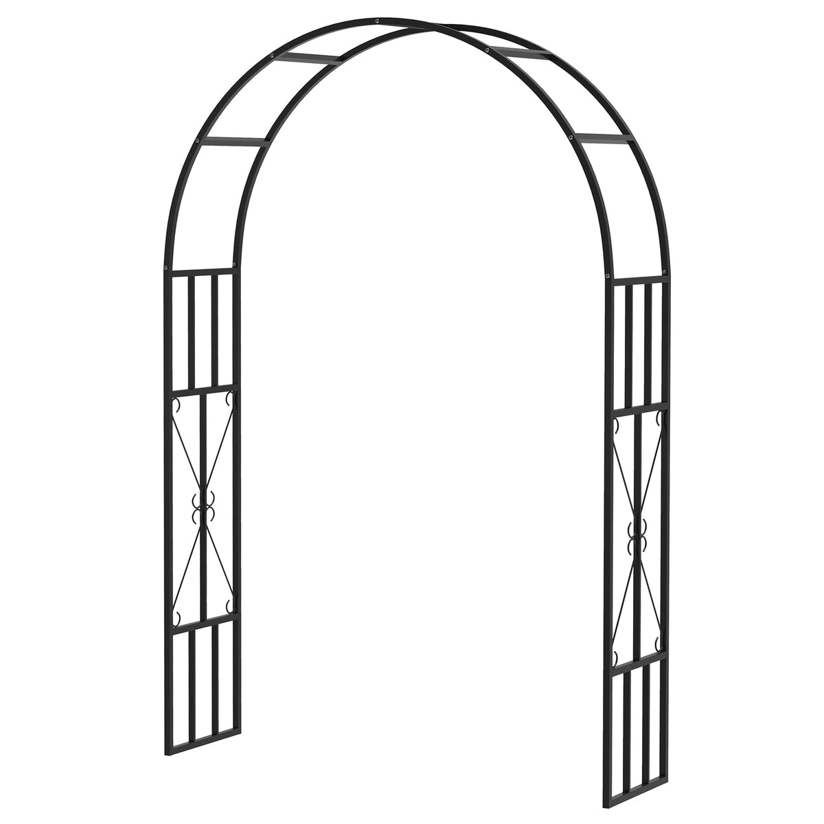 7.3ft Steel Garden Arch Trellis for Climbing Plants Roses Wisteria Vines, Black — product view 2