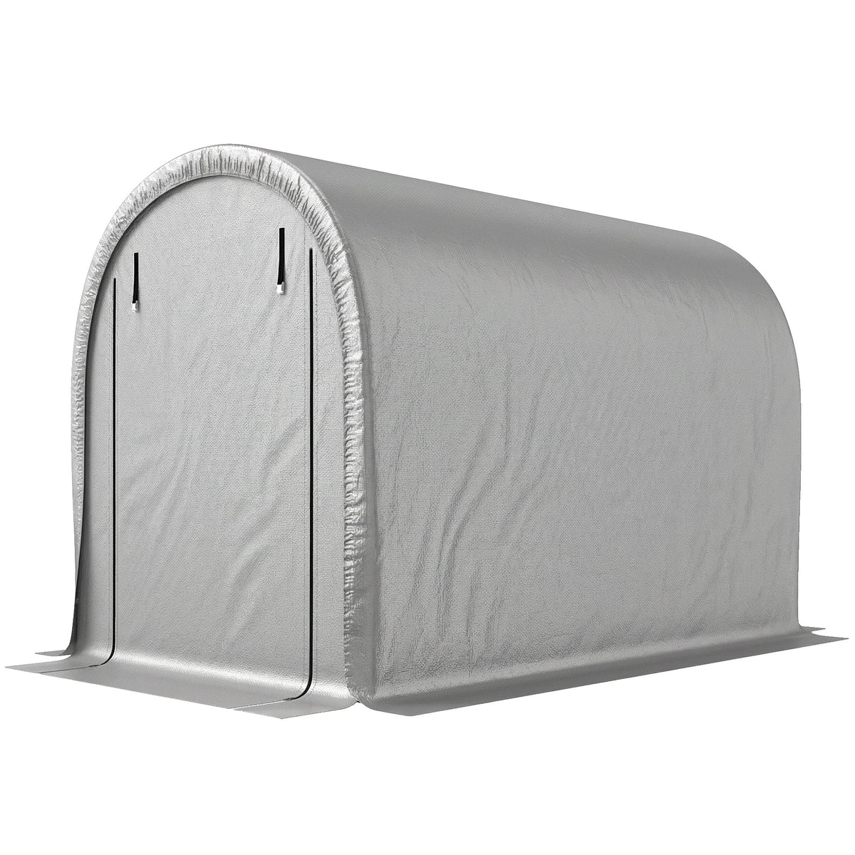 8' x 5' Portable Shed with Roll-up Zipper Door, Light Grey — product view 2