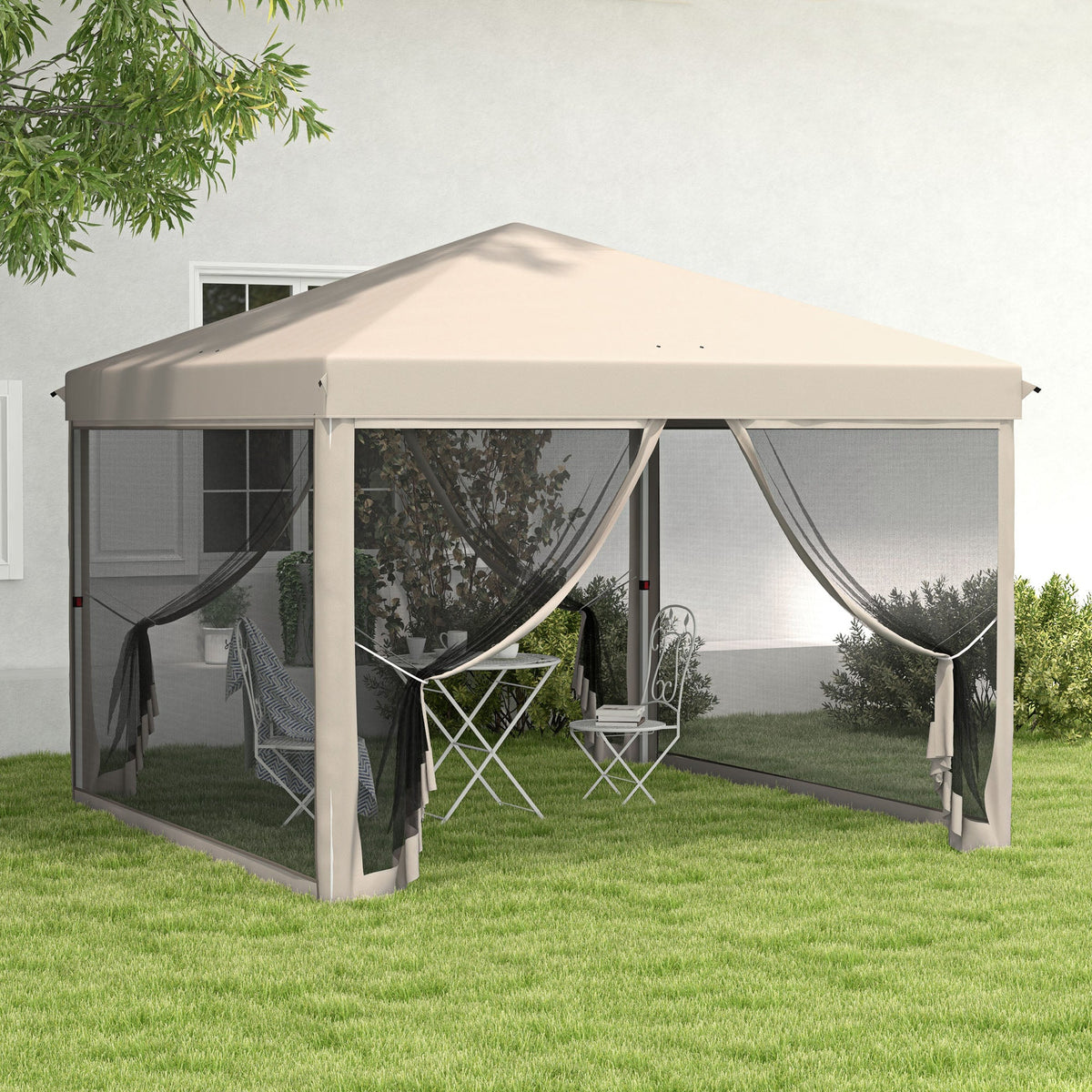 10' x 10' Pop Up Canopy Tent with Netting and Carry Bag — product view 4