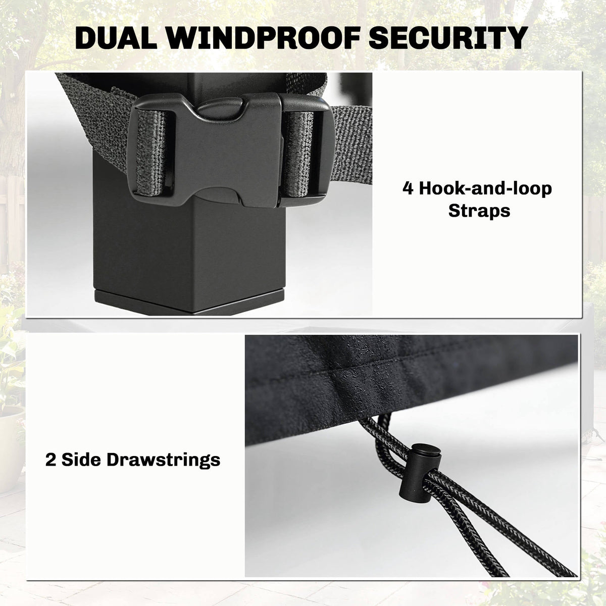 125 x 125 x 74 cm Garden Furniture Cover with Air Vent, Black — product view 7