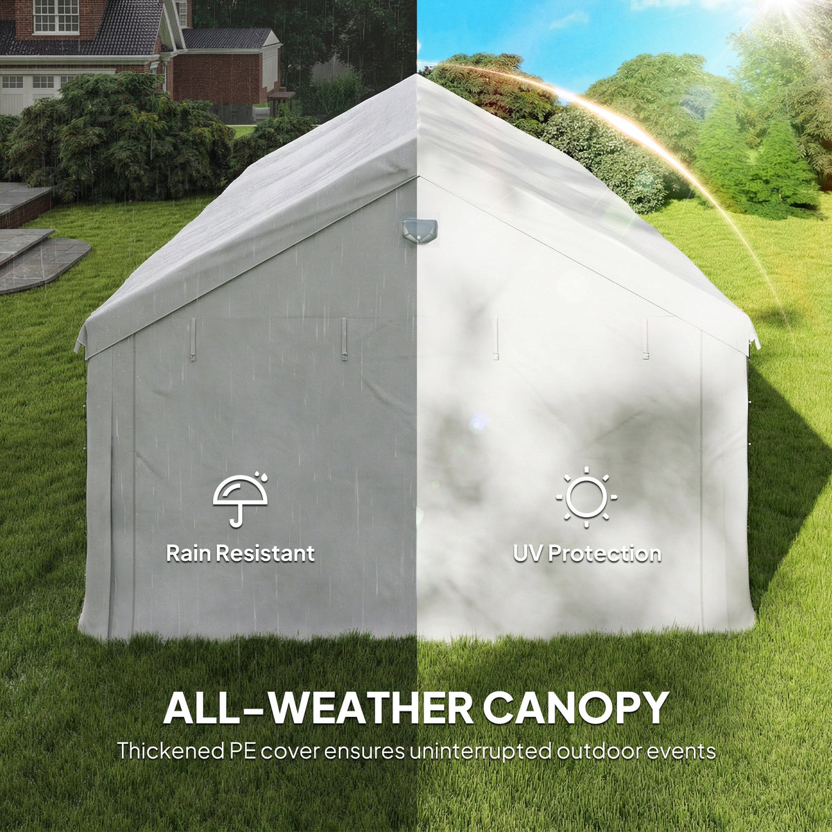 4 x 6 m Gazebo with 4 Removable Sidewalls, White — product view 7