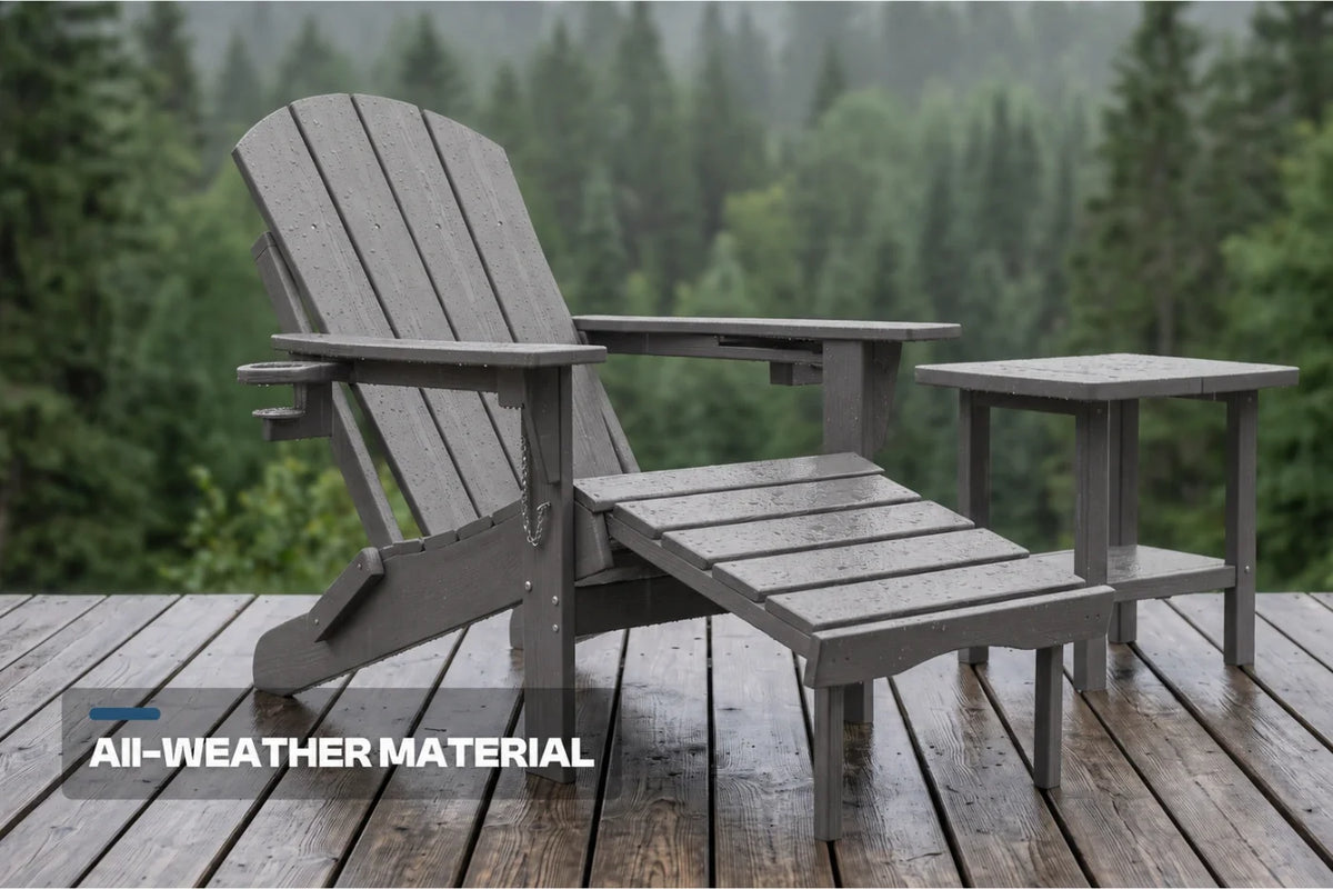 HDPE Reclining Adirondack Chair with Footrest — product view 7