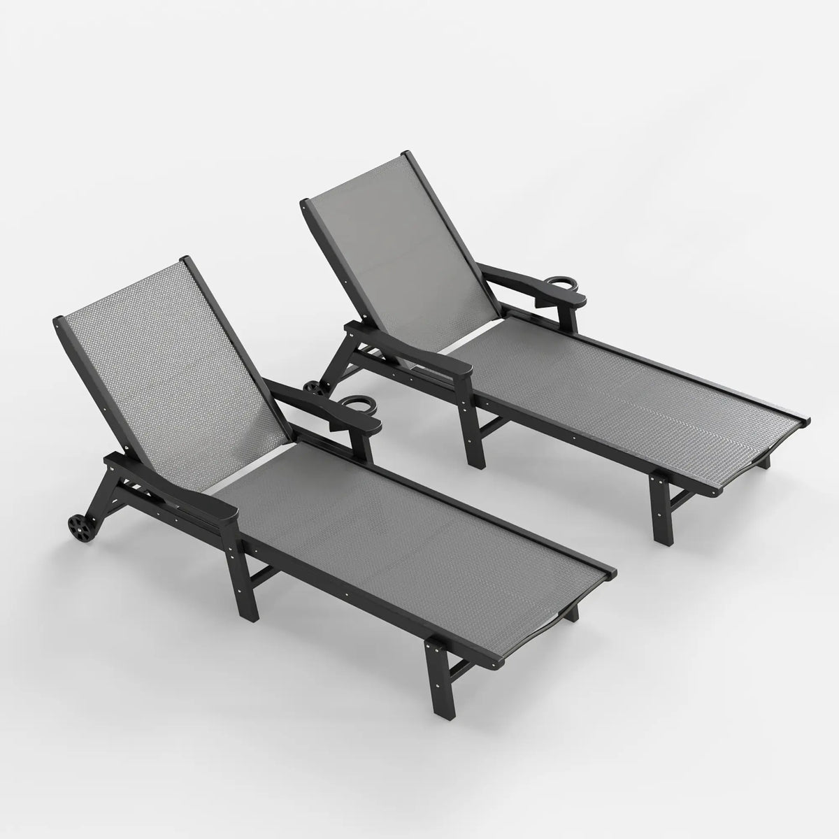 HDPE Outdoor Chaise Lounge with Textilene Fabric — product view 1