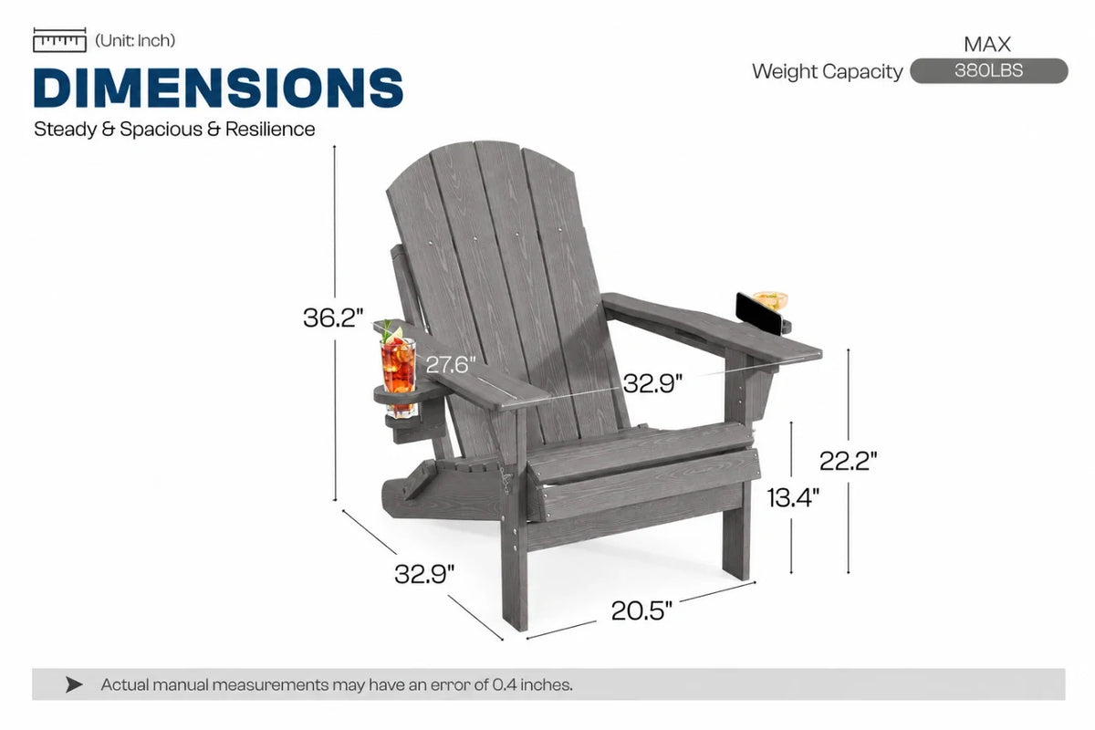 HDPE Reclining Adirondack Chair — product view 4