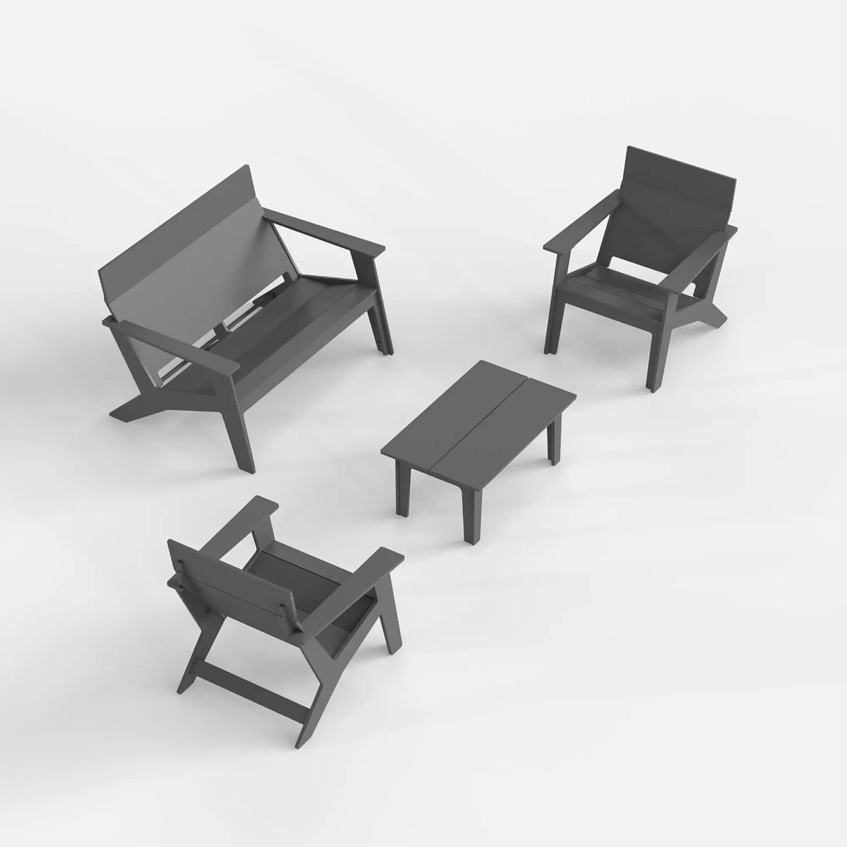 Modern Poly Adirondack Chair Set — product view 1