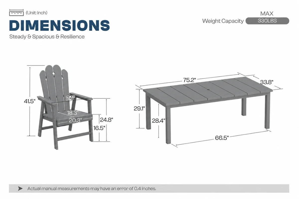 Wave™ All-Weather HDPE Outdoor Dining Set — product view 4