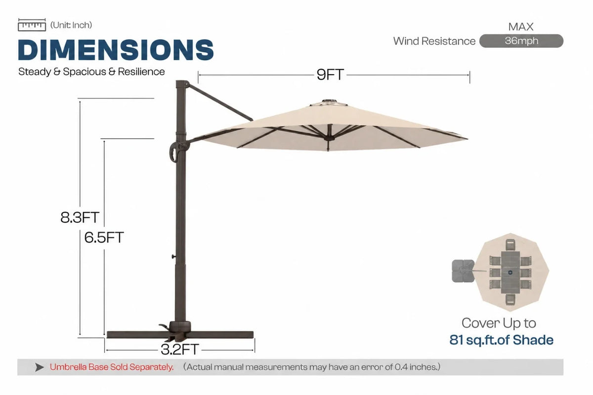Round Cantilever Umbrella — product view 3