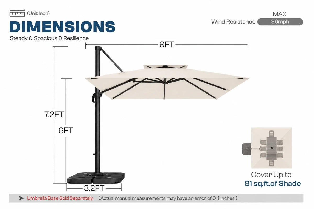Square Cantilever Umbrella — product view 3