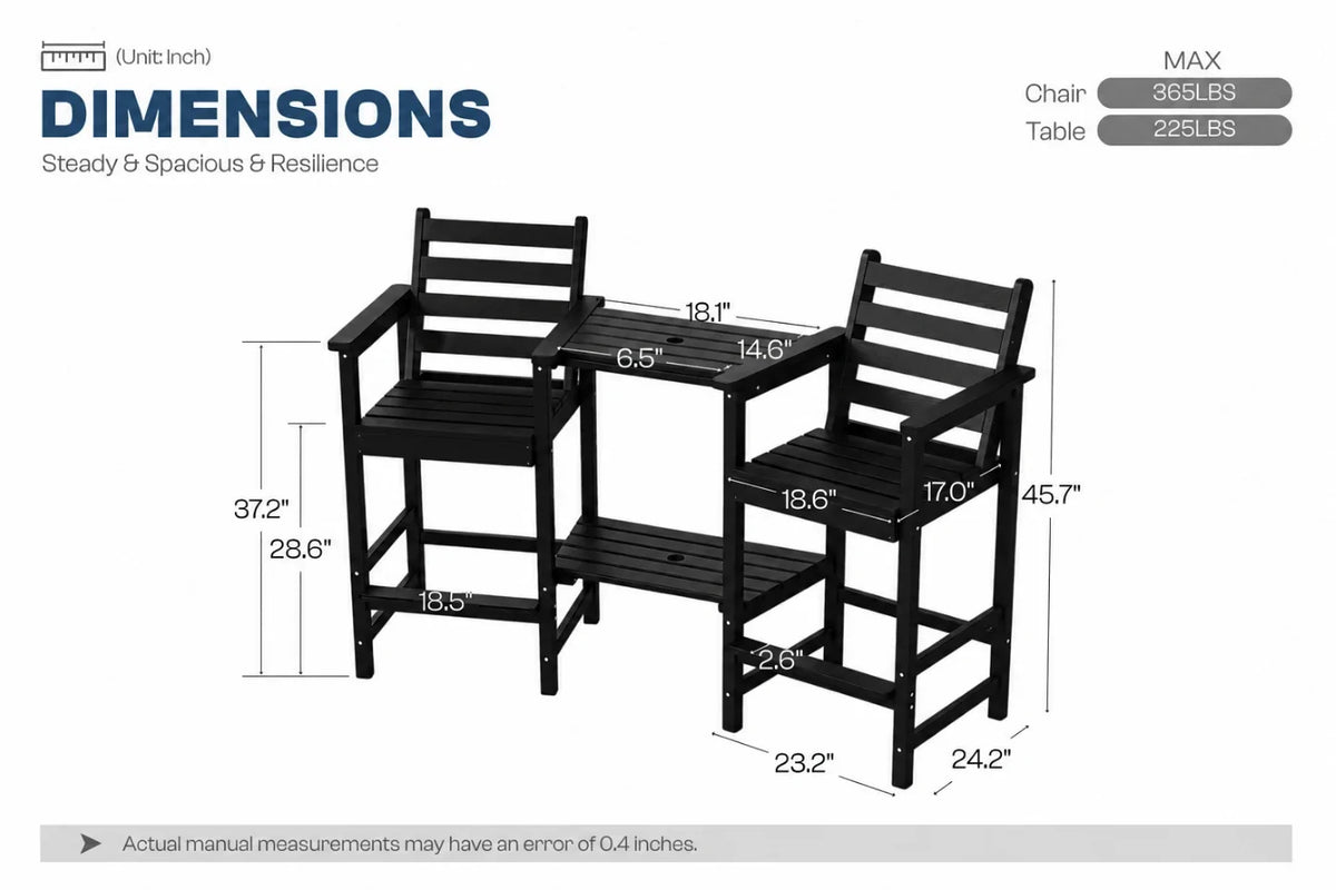 Tall Bar Chair Set — product view 3