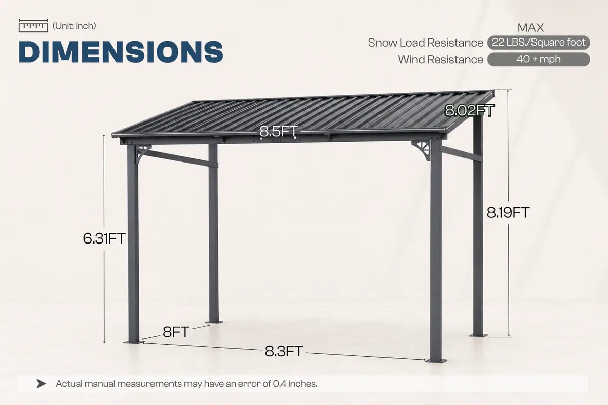 Wall-Mounted Hardtop Gazebo — product view 4