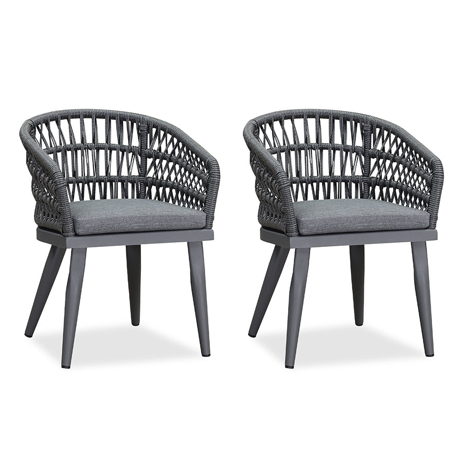 PURPLE LEAF 2 Pieces Patio Dining Chair All-Weather Rattan Outdoor Dining Chair Set with Aluminum Frame for Garden Backyard Deck — product view 2