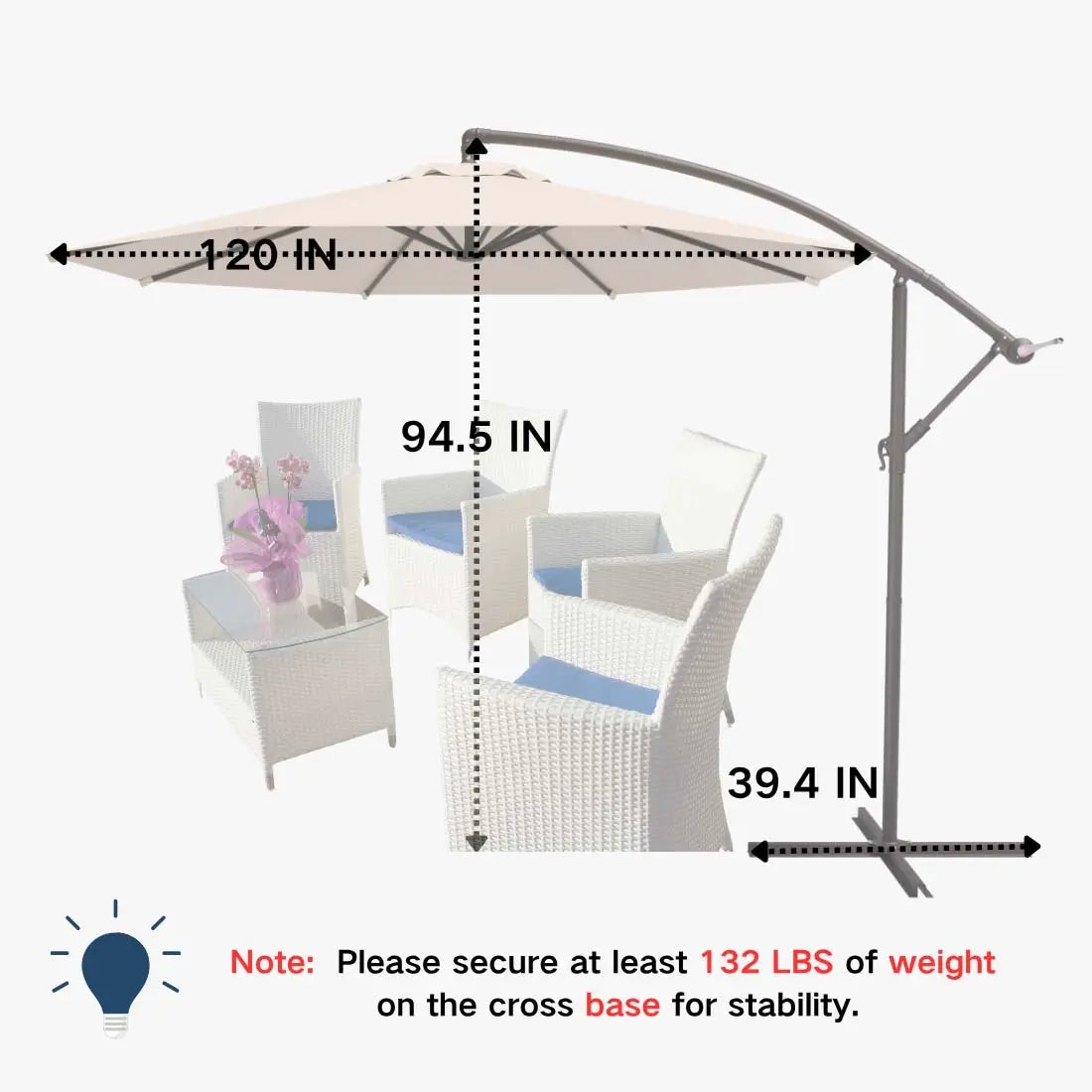 Offset Hanging Umbrella — product view 7