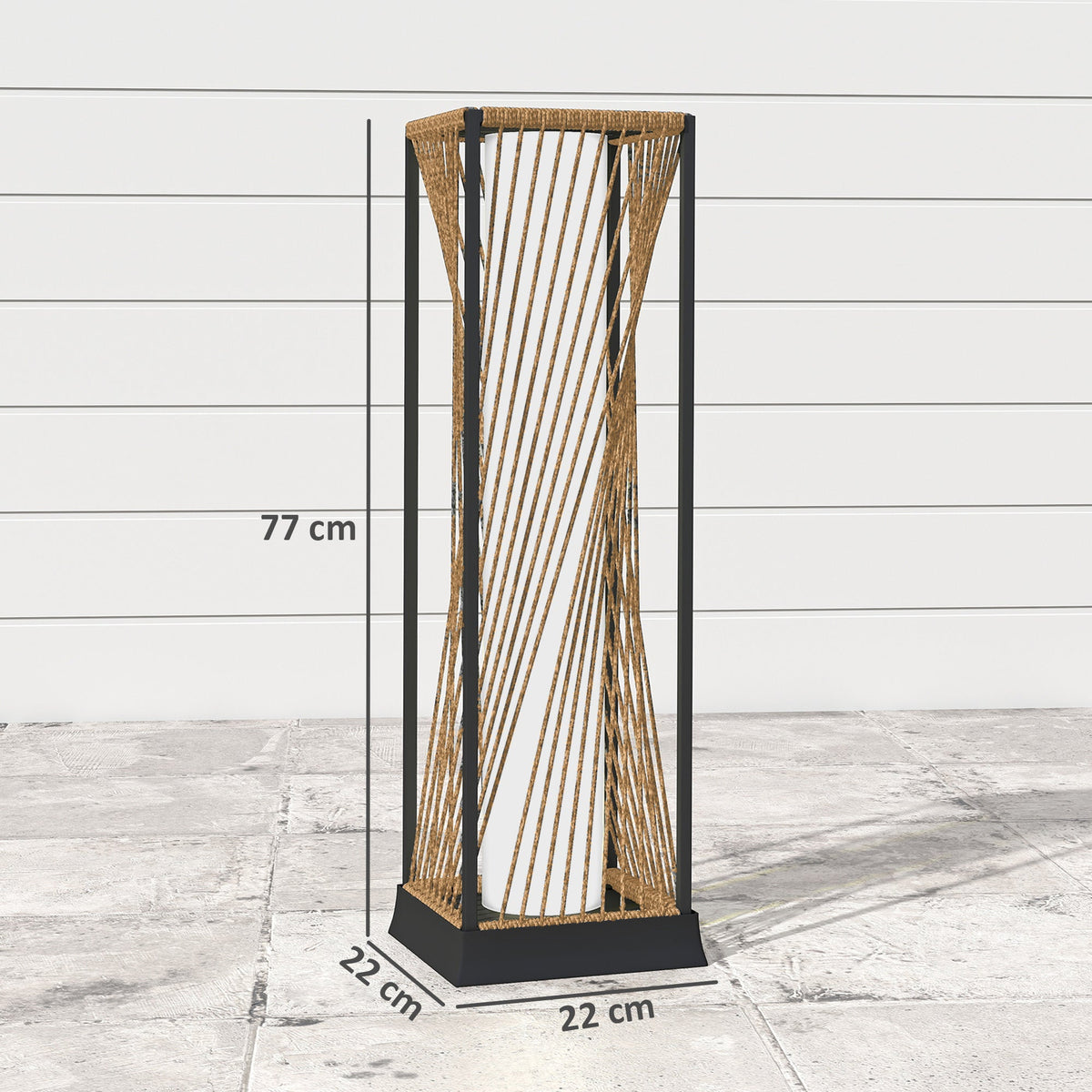 77 cm Solar Rattan Floor Lamp with Auto On/Off LED, Sand Brown — product view 5