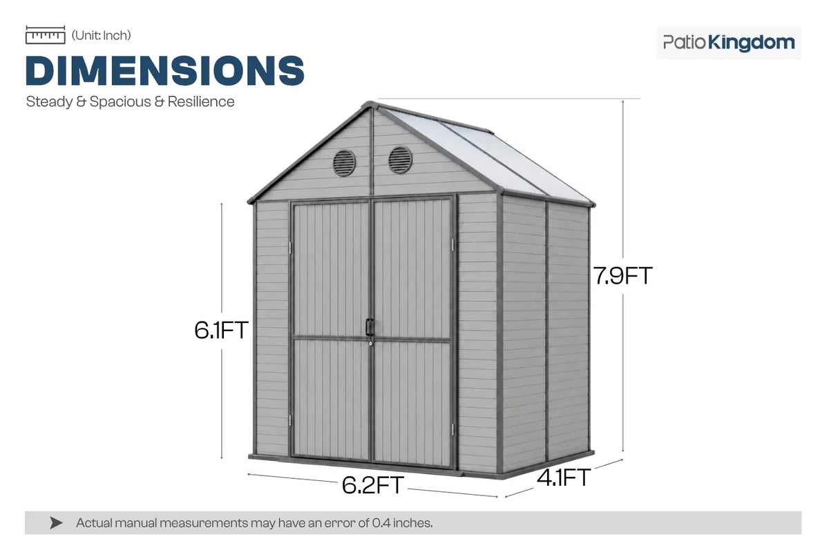 Resin Storage Shed with Polycarbonate Roof — product view 5