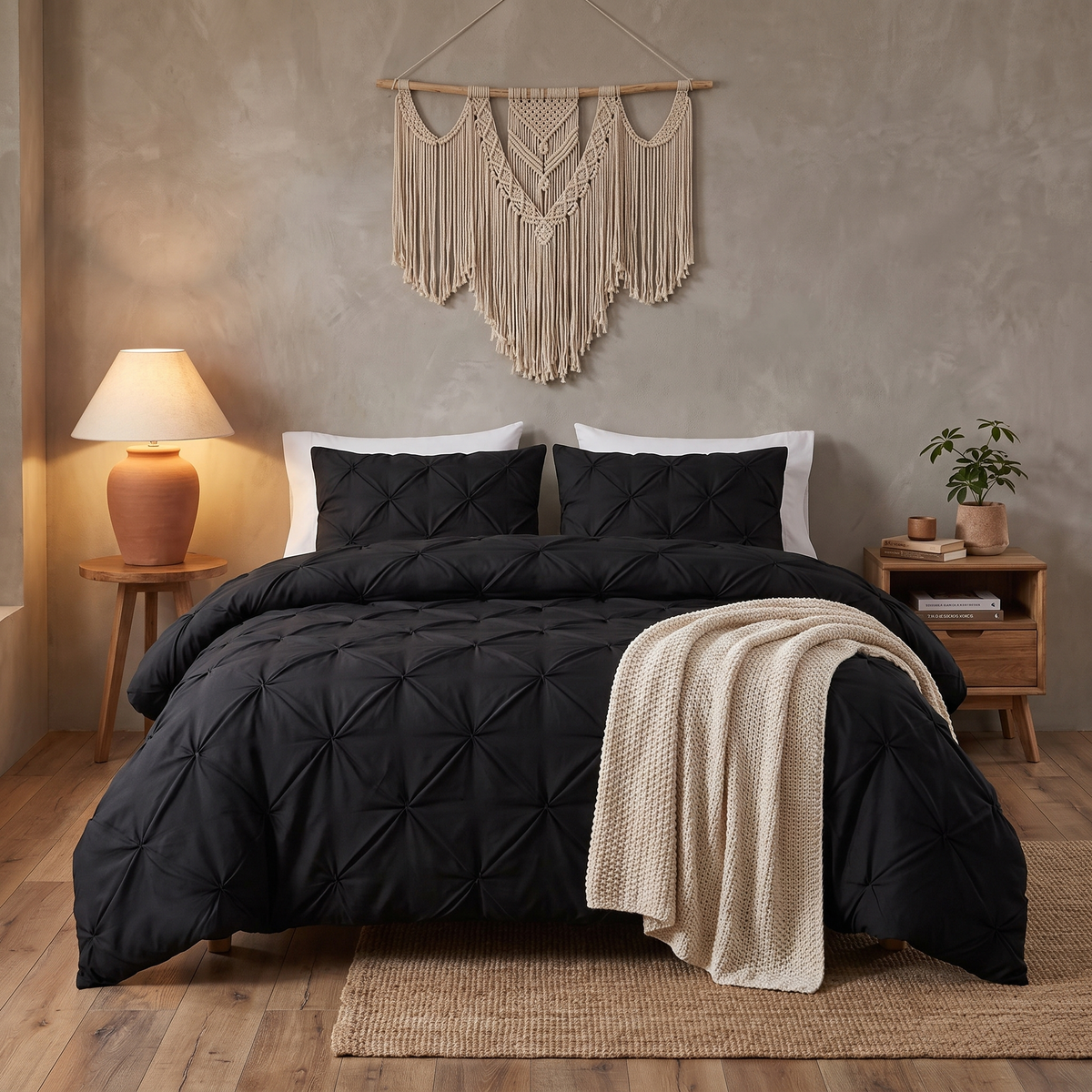 Pinch Pleat Duvet Cover Set, 3-Piece Microfibre — product view 2