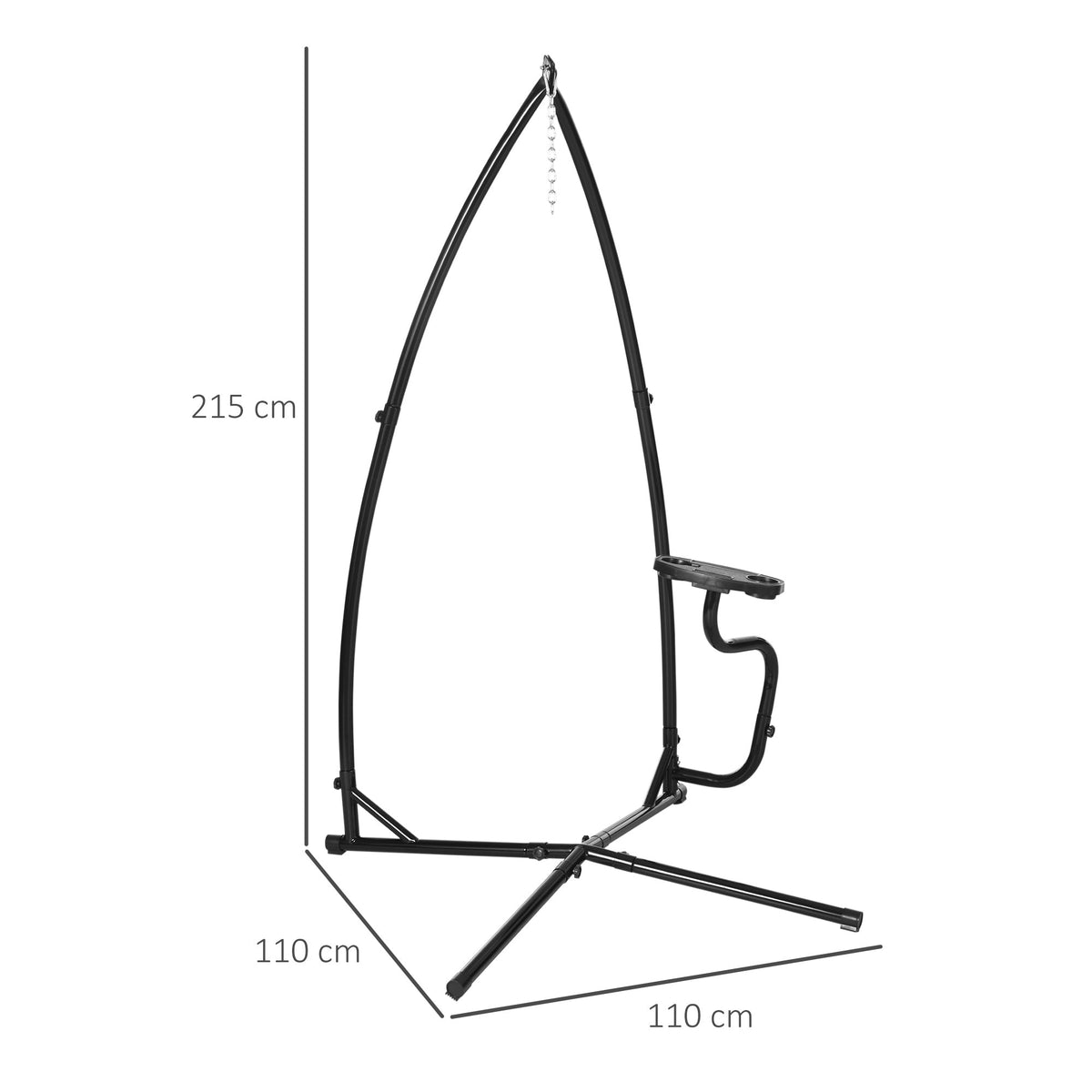 Heavy Duty Metal C-Stand for Hammock Chair, Indoor or Outdoor — product view 5
