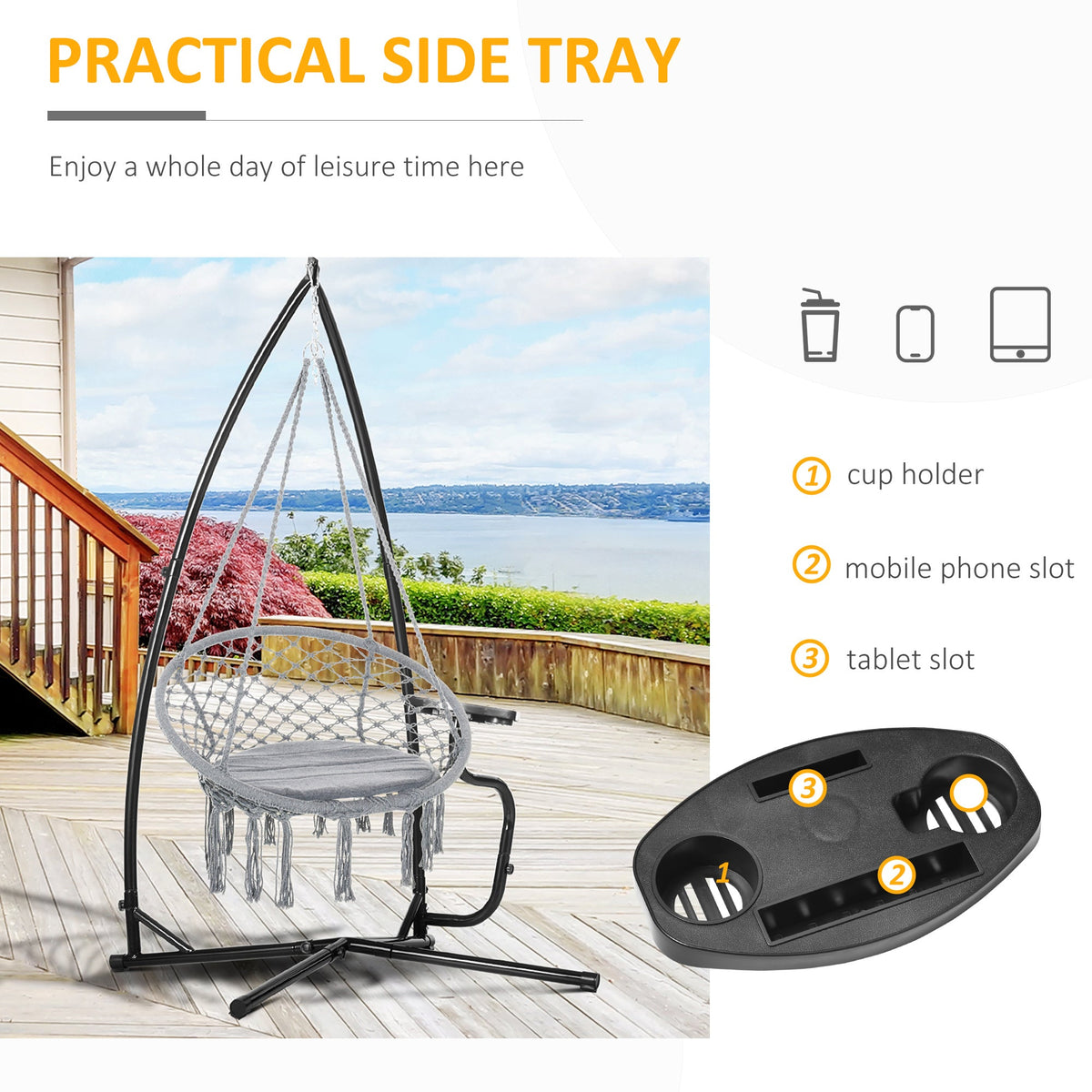 Heavy Duty Metal C-Stand for Hammock Chair, Indoor or Outdoor — product view 7