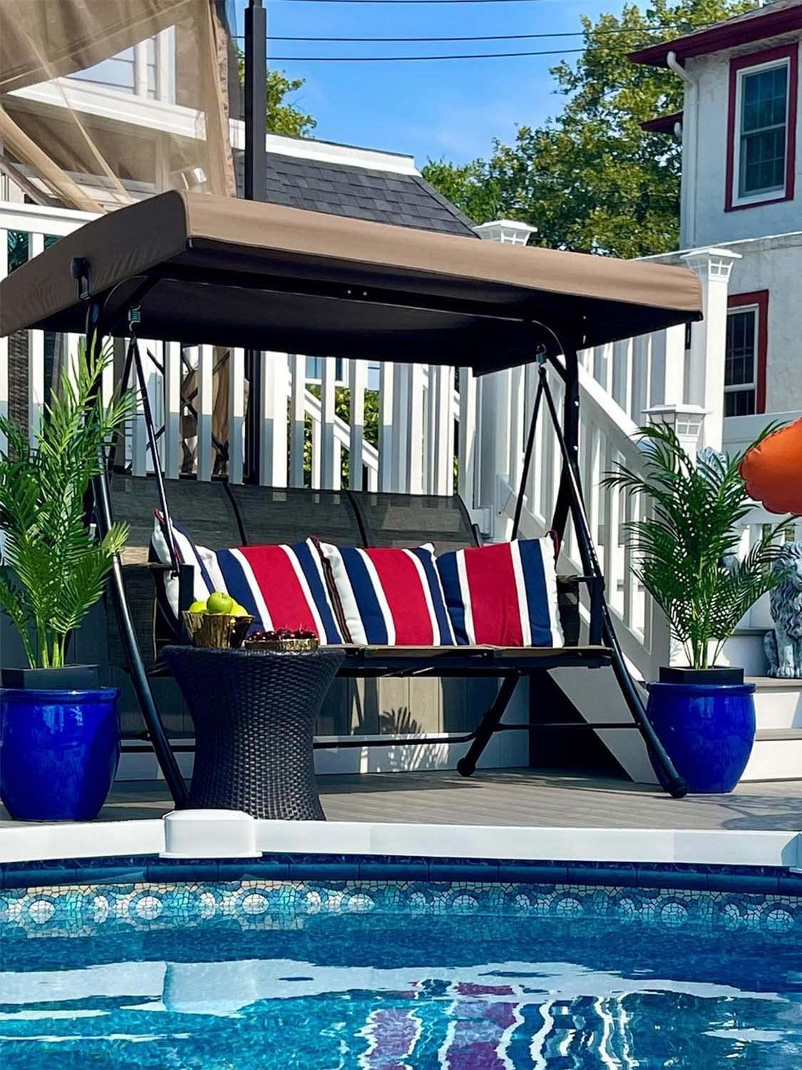 PURPLE LEAF Outdoor Swing Chair Patio Porch Swing - Barcelona Series — product view 4