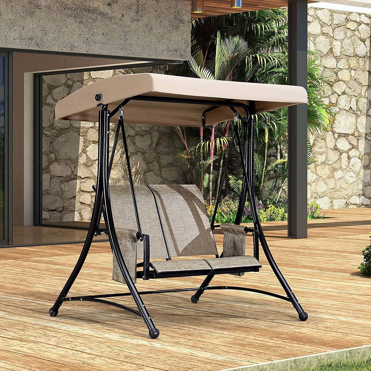 PURPLE LEAF Outdoor Swing Chair Patio Porch Swing - Barcelona Series — product view 5
