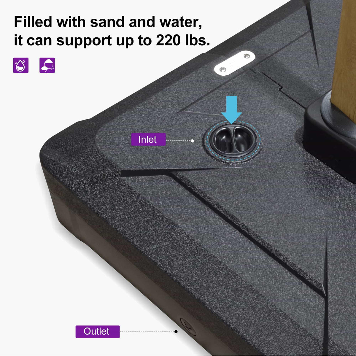 PURPLE LEAF Heavy Duty Outdoor Patio Cantilever Umbrella Base ZY04BSCJ — product view 4