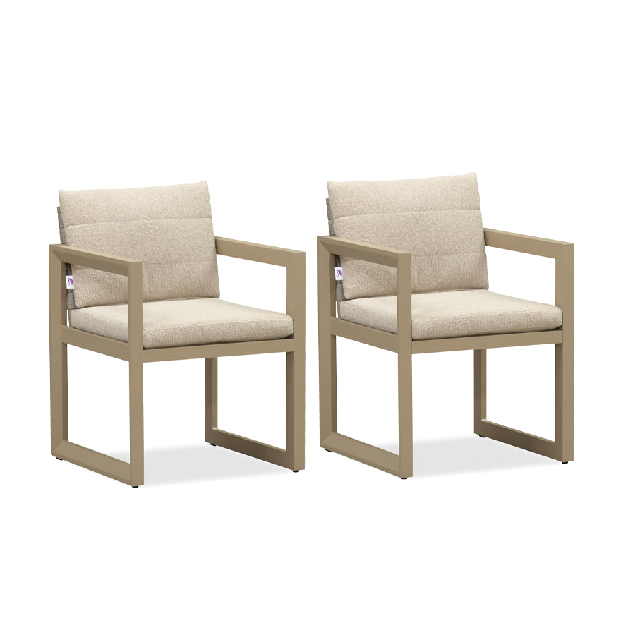 PURPLE LEAF Caesar 2-Pieces Patio Dining Chairs Aluminum Luxury Chairs with Olifen Removable Thick Cushion and Pillow for Garden Deck — product view 3