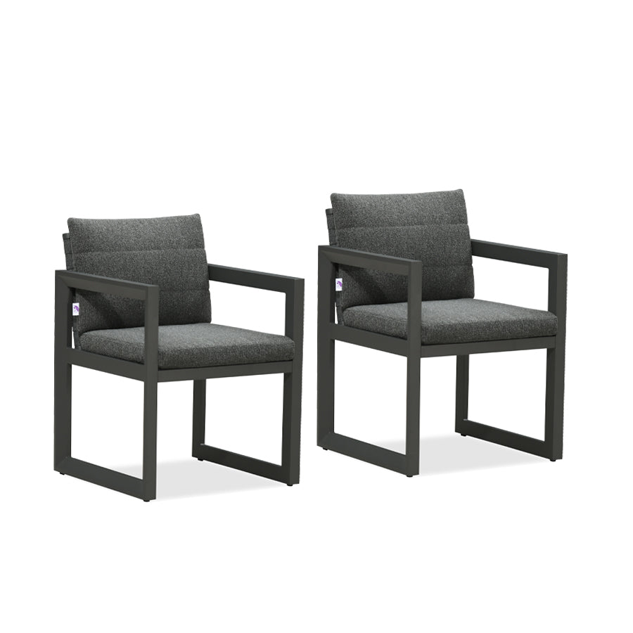 PURPLE LEAF Caesar 2-Pieces Patio Dining Chairs Aluminum Luxury Chairs with Olifen Removable Thick Cushion and Pillow for Garden Deck — product view 1