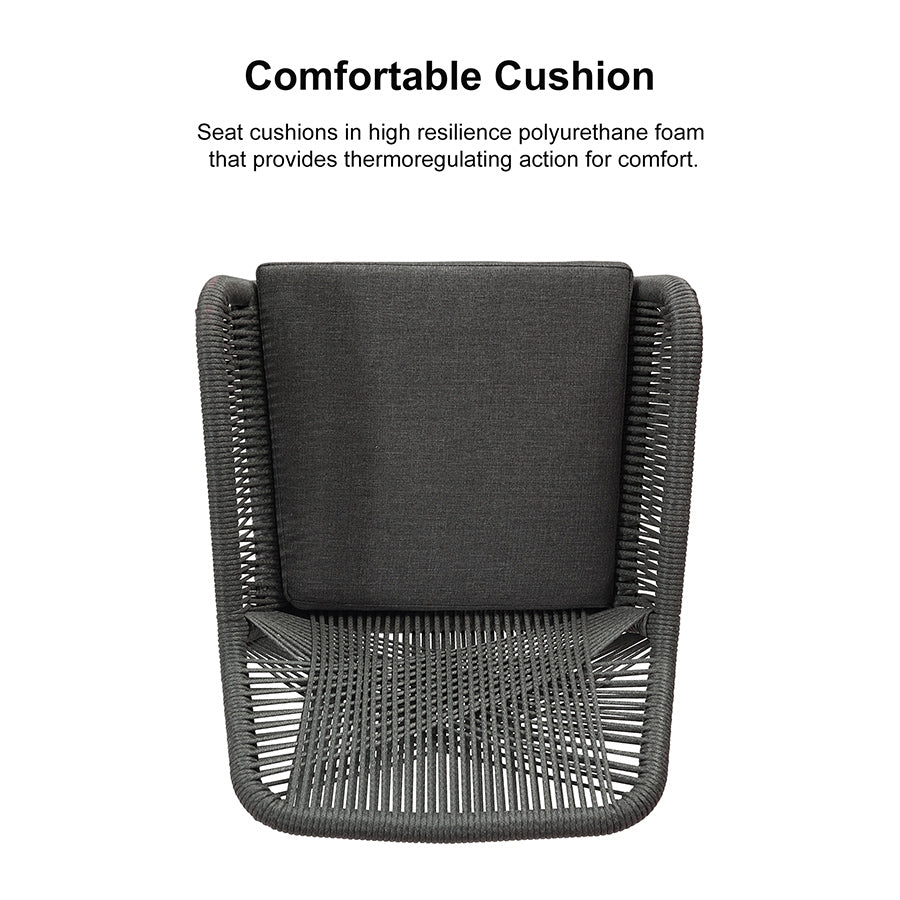 PURPLE LEAF Outdoor Dining Chair Set of 2 All-Weather Rattan Modern Dining Chair with Aluminum Frame for Kitchen Backyard Deck — product view 5