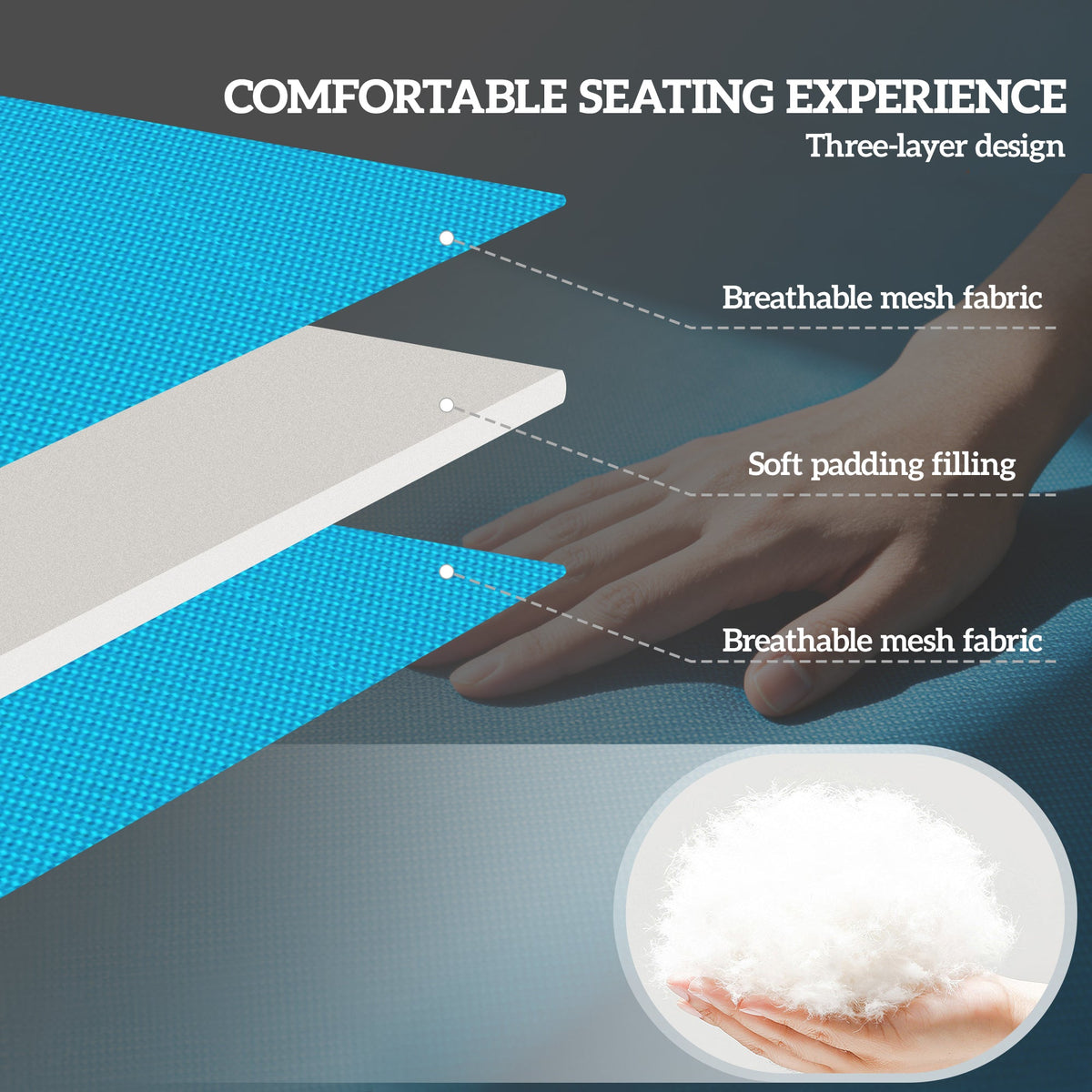2-Piece Folding Chaise Lounge with Face Hole, Blue — product view 6