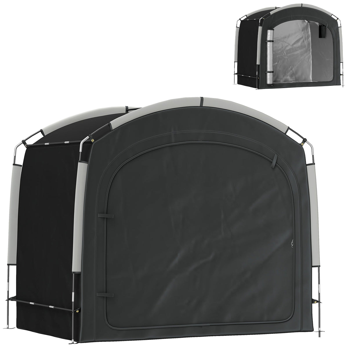 Bike Storage Tent with 210D Oxford Fabric and Carry Bag for 3-4 Bikes, Black — product view 2