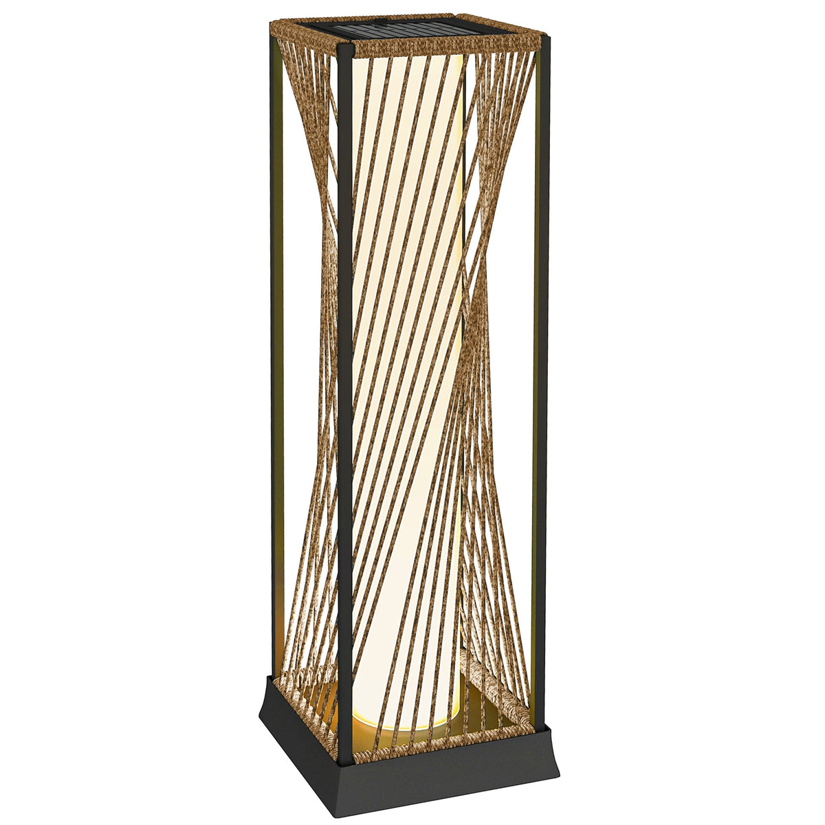 77 cm Solar Rattan Floor Lamp with Auto On/Off LED, Sand Brown — product view 1