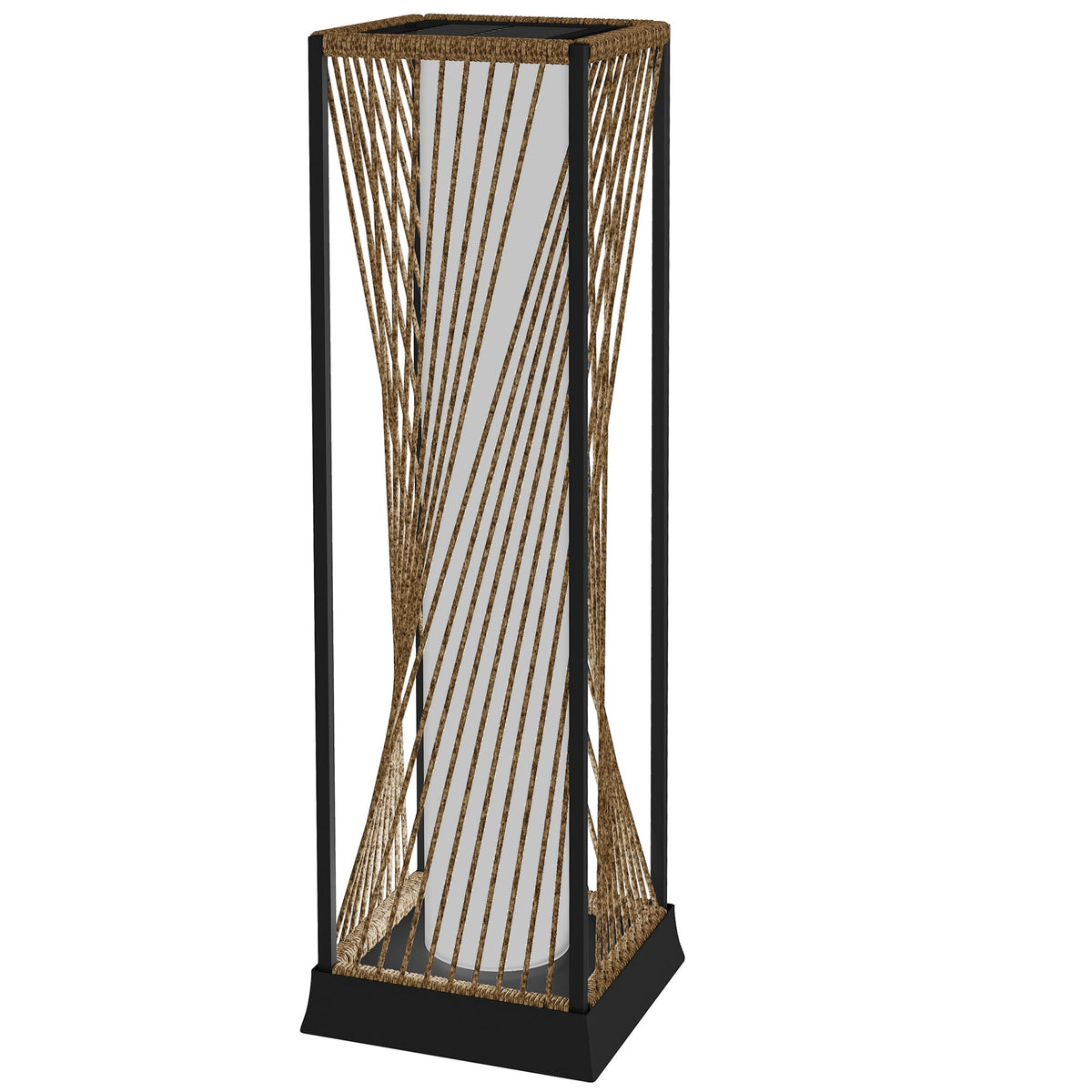 77 cm Solar Rattan Floor Lamp with Auto On/Off LED, Sand Brown — product view 2