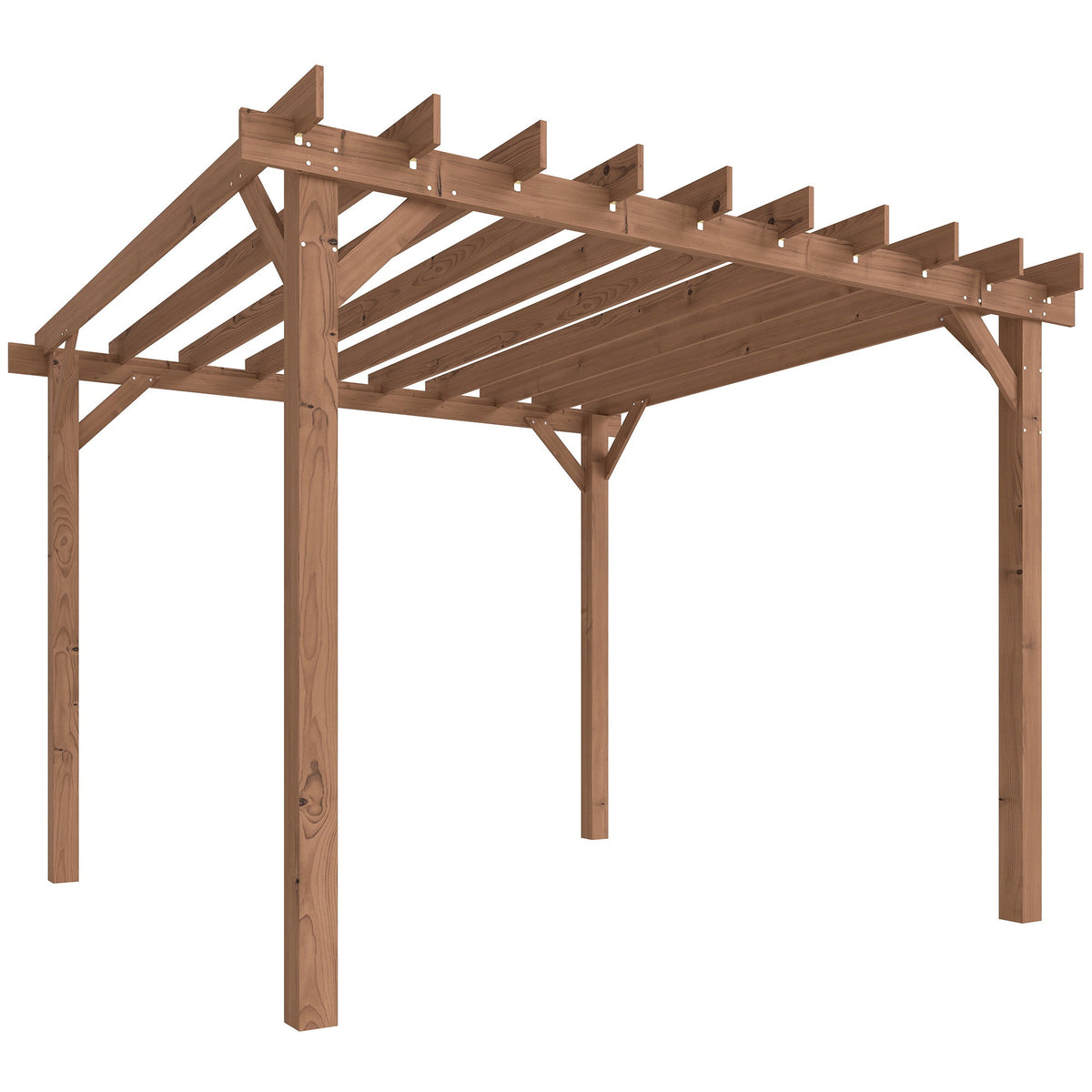 PerArbor Wooden Pergola Kit 3 x 3 m Maple with Triangle Supports & Grape Trellis — product view 1