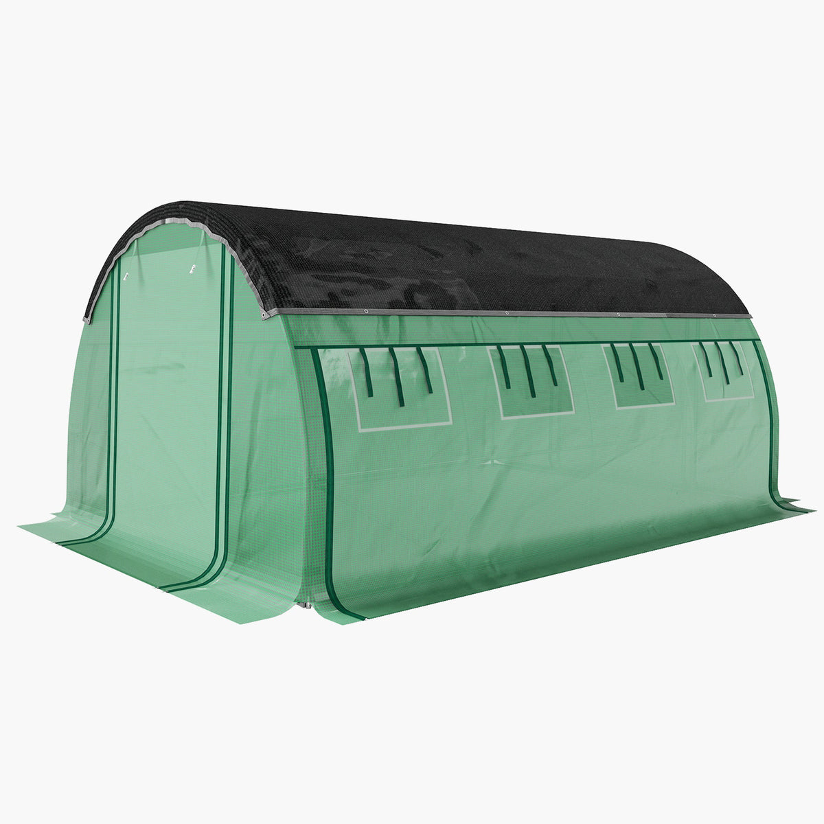 10' x 13' x 6.5' Walk-in Tunnel Greenhouse with 2 Doors, Green — product view 2