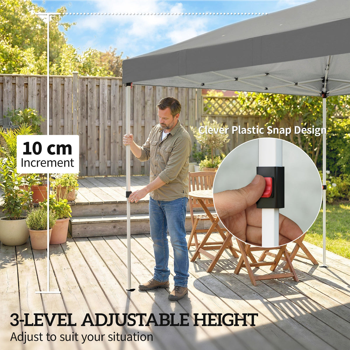 3 x 6 m Pop Up Gazebo with 6 Sidewalls, Wheeled Bag & Sandbags, Dark Grey — product view 7