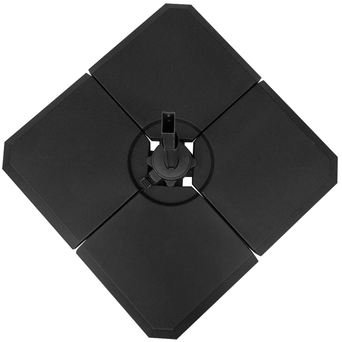 Set of 4 Parasol Base Stand Weights for Cantilever Parasols, Water and Sand Filled, Up to 120kg, Black — product view 2