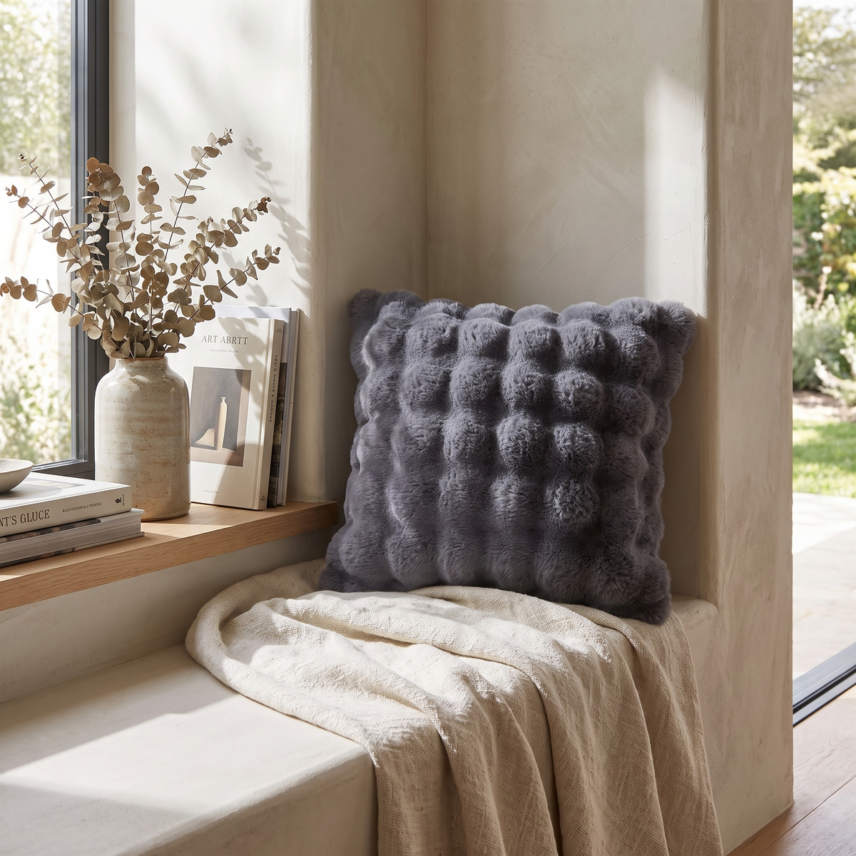 Rabbit Faux Fur Throw Blanket, Double-Lined — product view 2