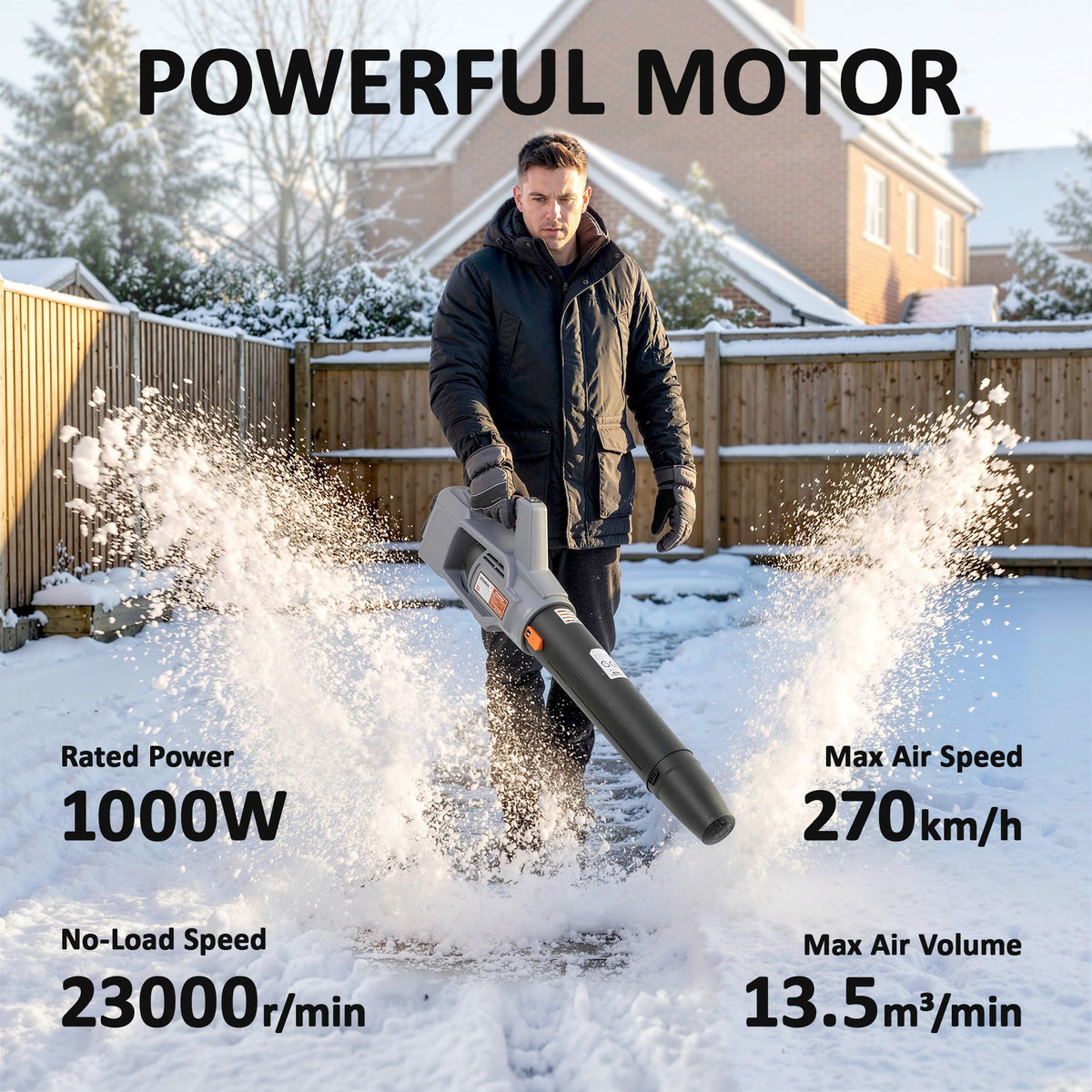 36V Cordless Leaf Blower with 2 Batteries and Charger — product view 6