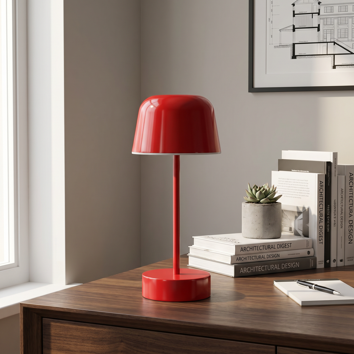 Rechargeable Table Lamp, Dimmable, Iron, Three Light Settings, 3600mAh — product view 6