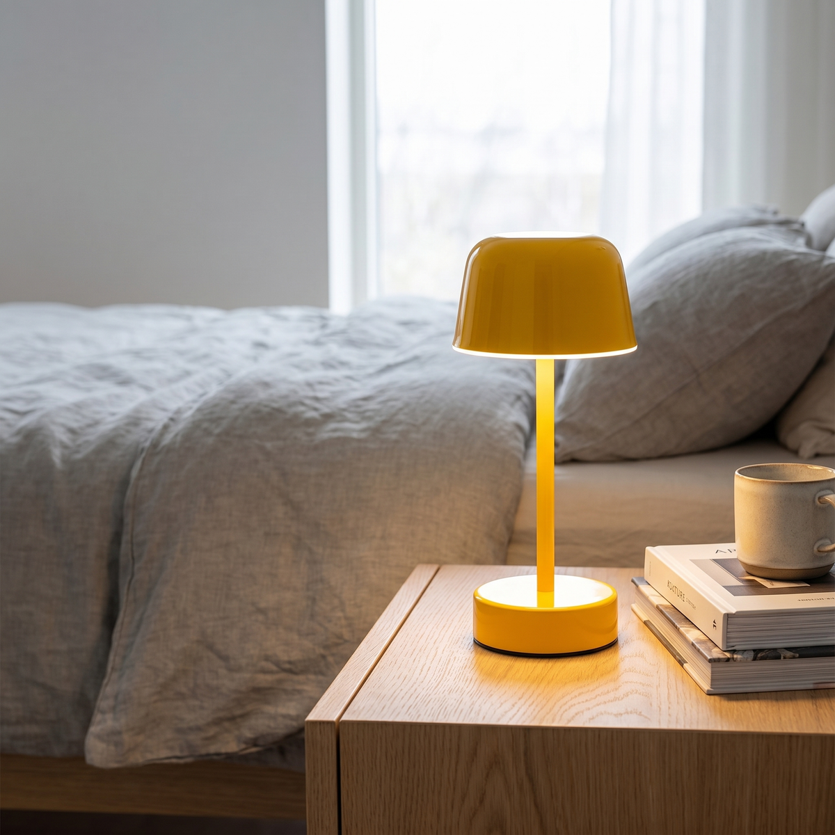 Rechargeable Table Lamp, Dimmable, Iron, Three Light Settings, 3600mAh — product view 4