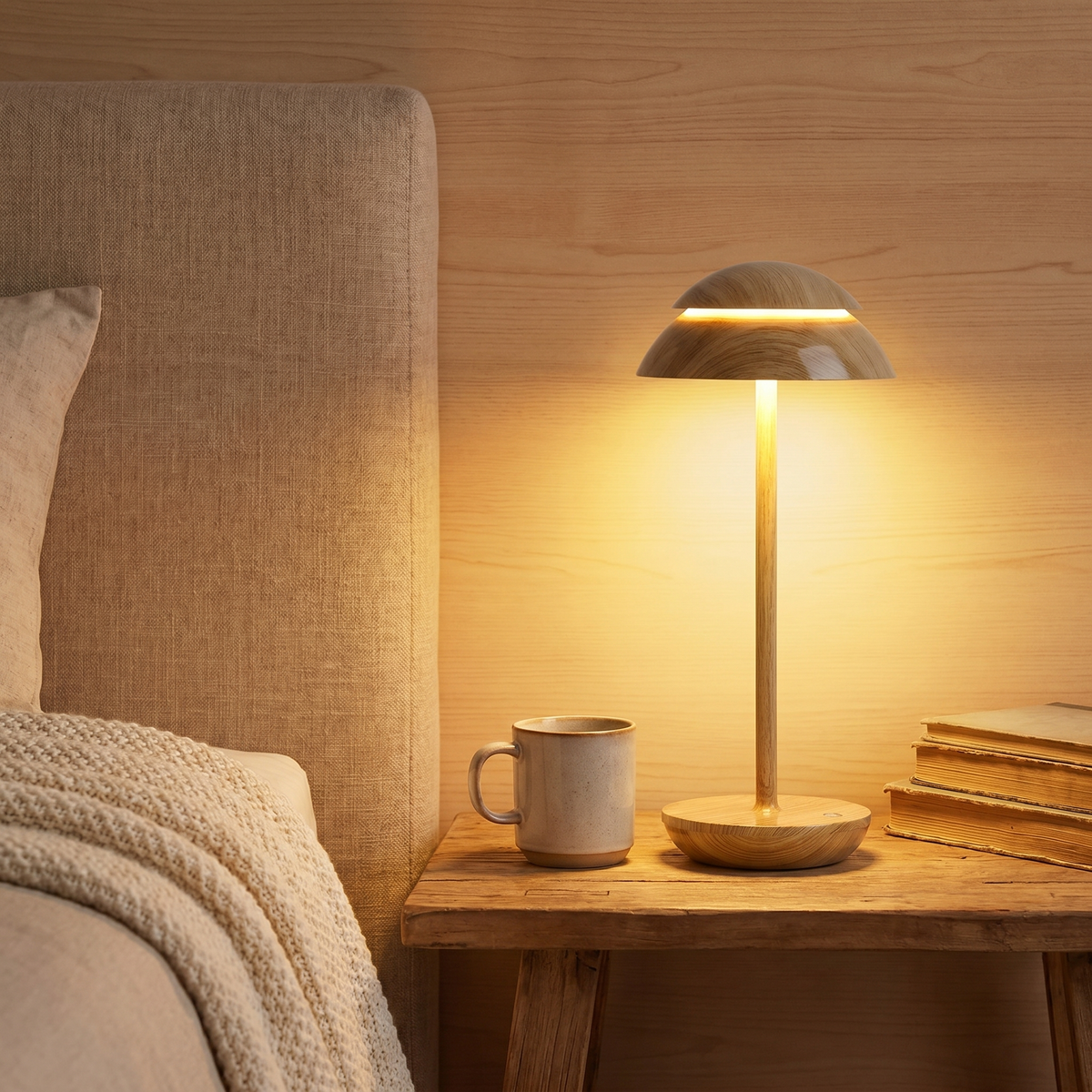 Rechargeable Table Lamp, Touch Dimming, Aluminum, Warm Light, USB-C — product view 2