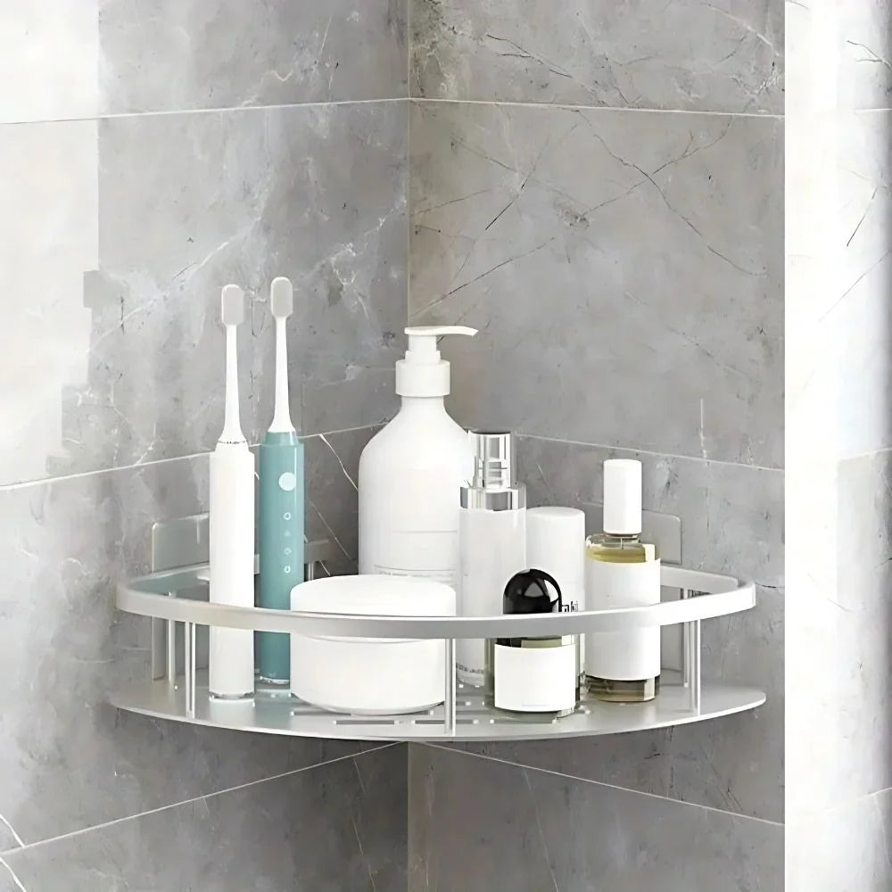 Shower Shelf | Curved Matte Aluminium & Self-Adhesive Mounting | Holds Up To 50 kg — product view 3