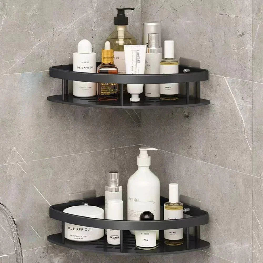 Shower Shelf | Curved Matte Aluminium & Self-Adhesive Mounting | Holds Up To 50 kg — product view 5