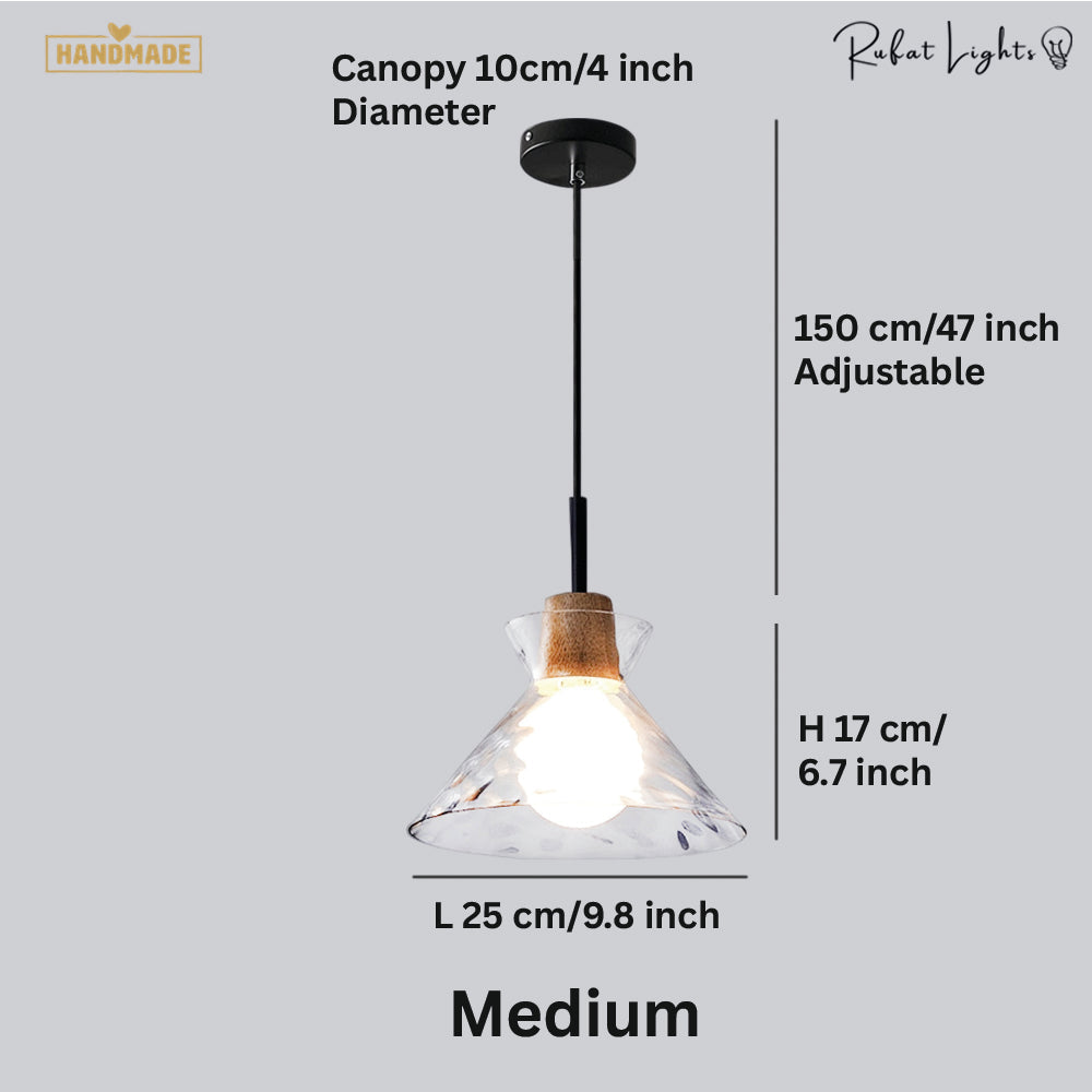 Elegance Glass Lampshade Pendant Light Modern Height Adjustable Dining Room — Small Medium Large — product view 2