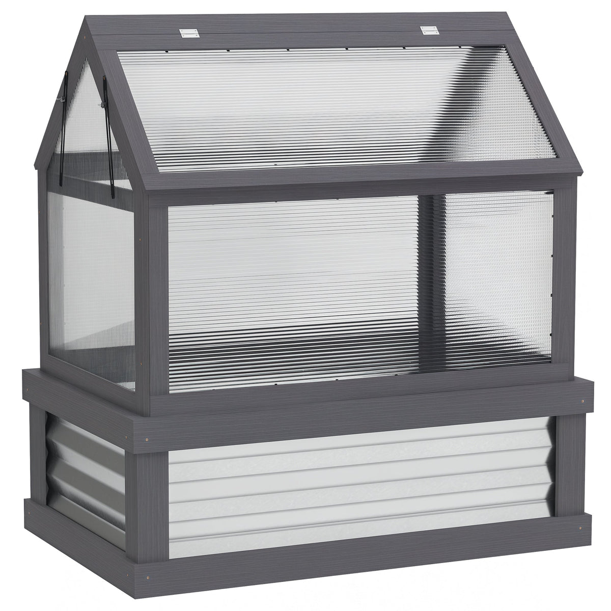 35.5" x 22.5" x 38.25" Raised Garden Bed Greenhouse, Gray — product view 1