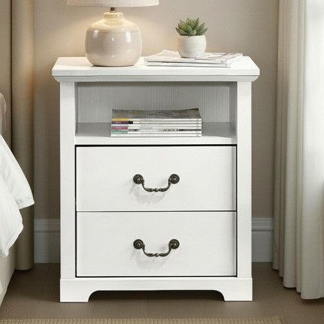 Amble Rustic White 2-Drawer Nightstand – SL7200WH-N — product view 1