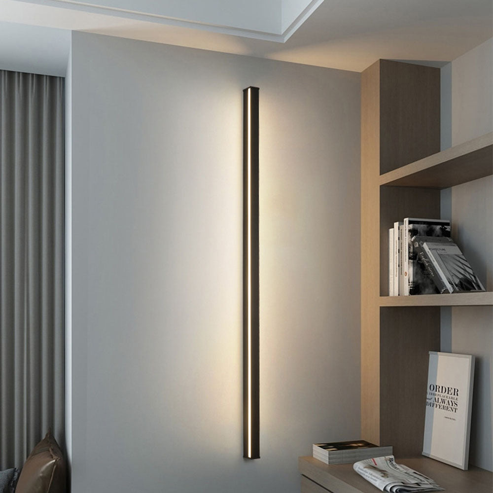 Linear Outdoor Wall Sconce Minimalist LED Black Aluminum Hardwired — 40 to 80 Inch Sets — product view 7