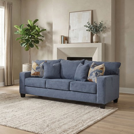 Thame Denim Blue Fabric Sofa and Love Seat Set – SM6099-2PC — product view 2
