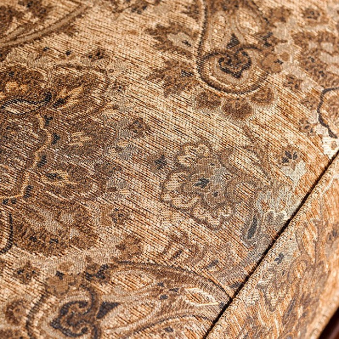 Gold & Bronze Chenille Traditional Sofa & Loveseat Set with Wood Trim – SM6407 — product view 6