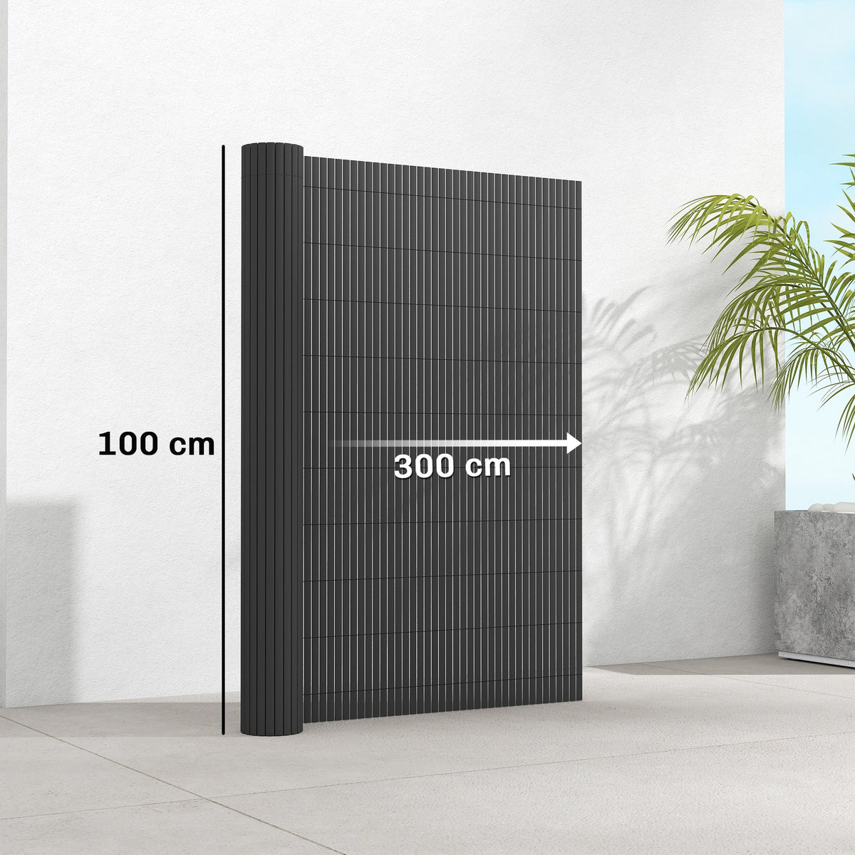 2pcs Plastic Privacy Screening Fence, 1 m x 3 m, Dark Grey — product view 5