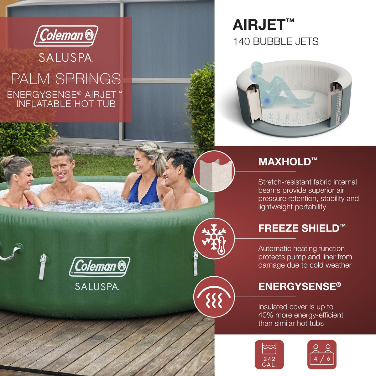 Coleman: SaluSpa Palm Springs Hot Tub - 4-6 Person — product view 4